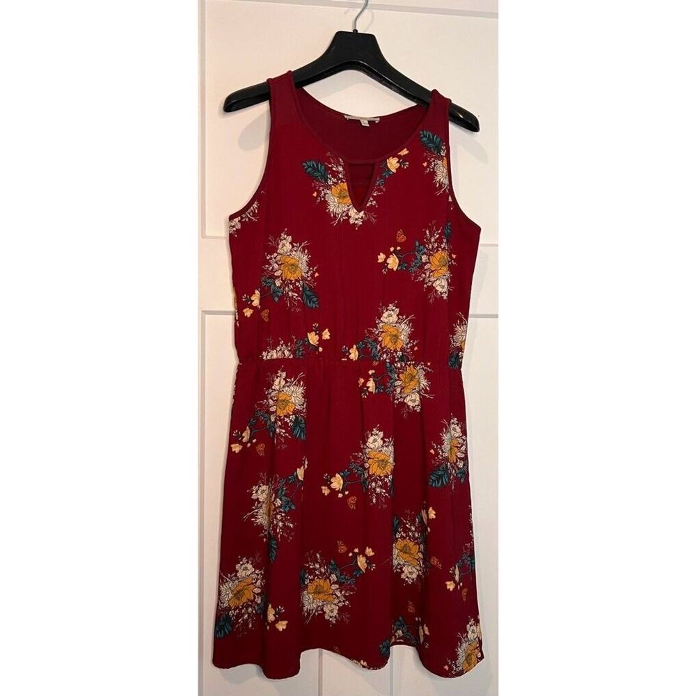 41Hawthorn Sleeveless Dress Multicolor Floral Lined Scoop Neck Keyhole MEDIUM